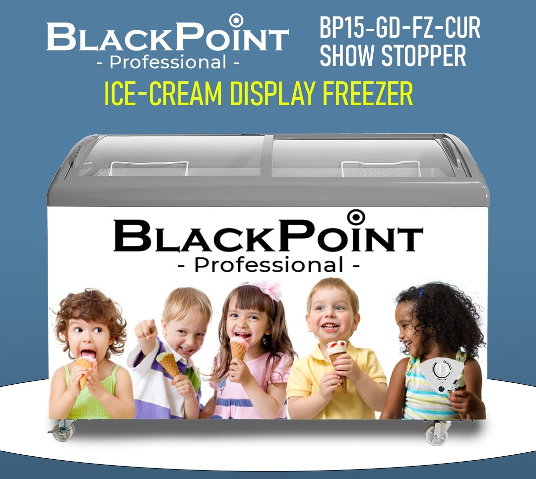 BLACKPOINT FREEZER -- SHOW STOPPER CURVED GLASS ICECREAM
